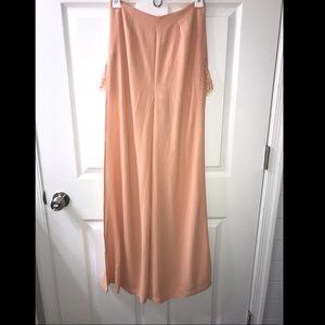 Peach palazzo with side slits with lace shorts